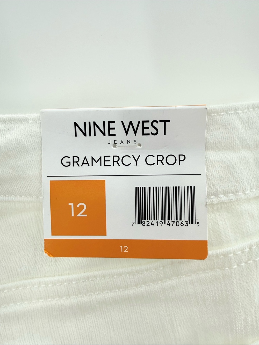 NWT Nine West Gramercy Crop Straight Slim Jeans White  Size 12 - Picture 8 of 11